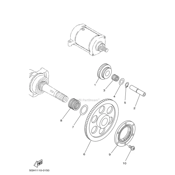 Starter Clutch YAMAHA GRIZZLY 400 450 WOLVERINE 450 KODIAK 400 450 RHINO 450 OEM 5GH-15517-10-00
