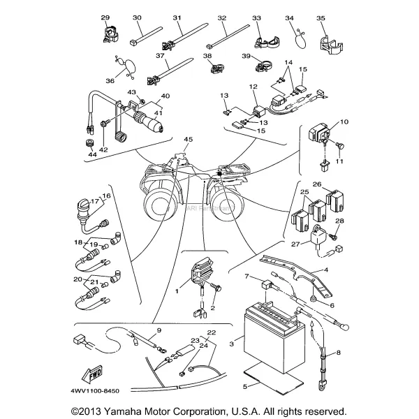 Faisceau Electrique Yamaha 600 Grizzly 1998 4WV-82590-00-00