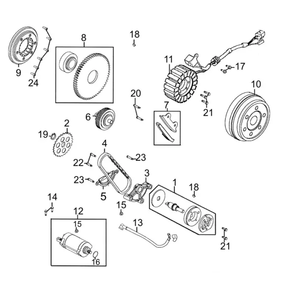 Alternateur Stator D402 Kymco 500 MXU DX-IRS UVX500