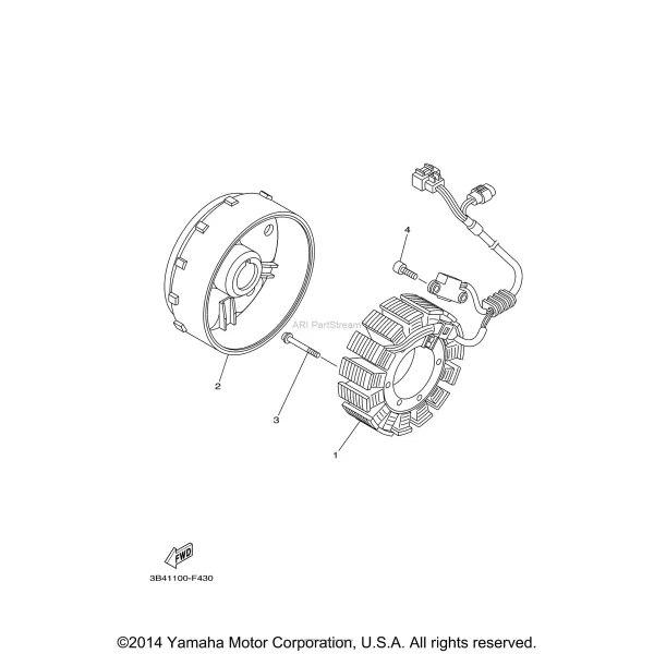 Rotor Yamaha 700 Grizzly 550 Grizzly 700 Viking OEM 28P-81450-01-00 