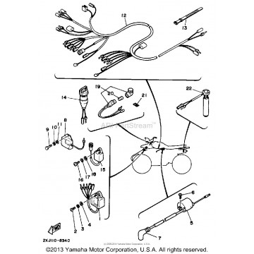 Wire Harness Yamaha 200 Blaster 2XJ-82590-00-00 ... snowmobile tachometer wiring diagram 