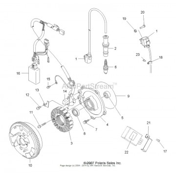 Boitier CDI Polaris Sportsman 450 Sportsman 500 HO wiring diagram xt225 1994 